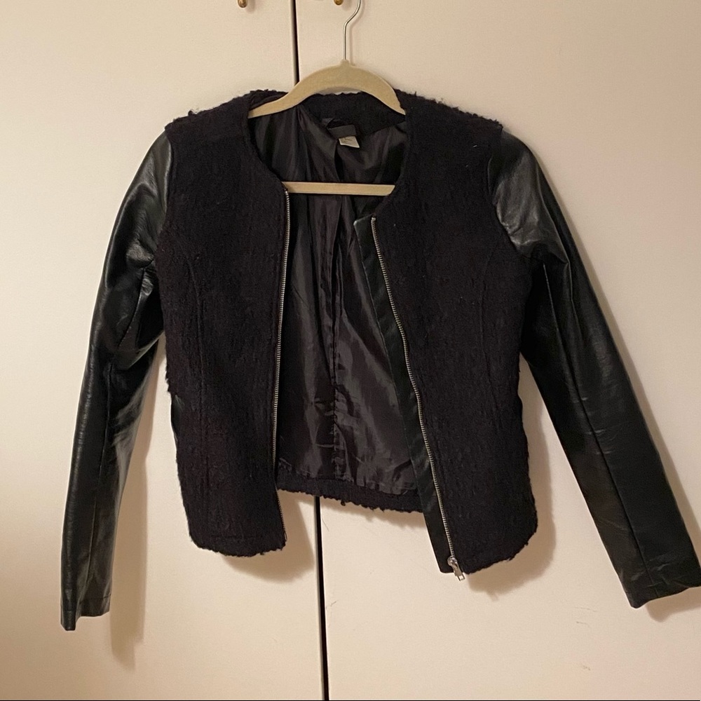 Divided H&M textured leather jacket. Size 4